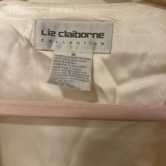 Vintage Liz Claiborne Beaded Sequin Pearl Vest 100% Silk - Picture 2 of 6